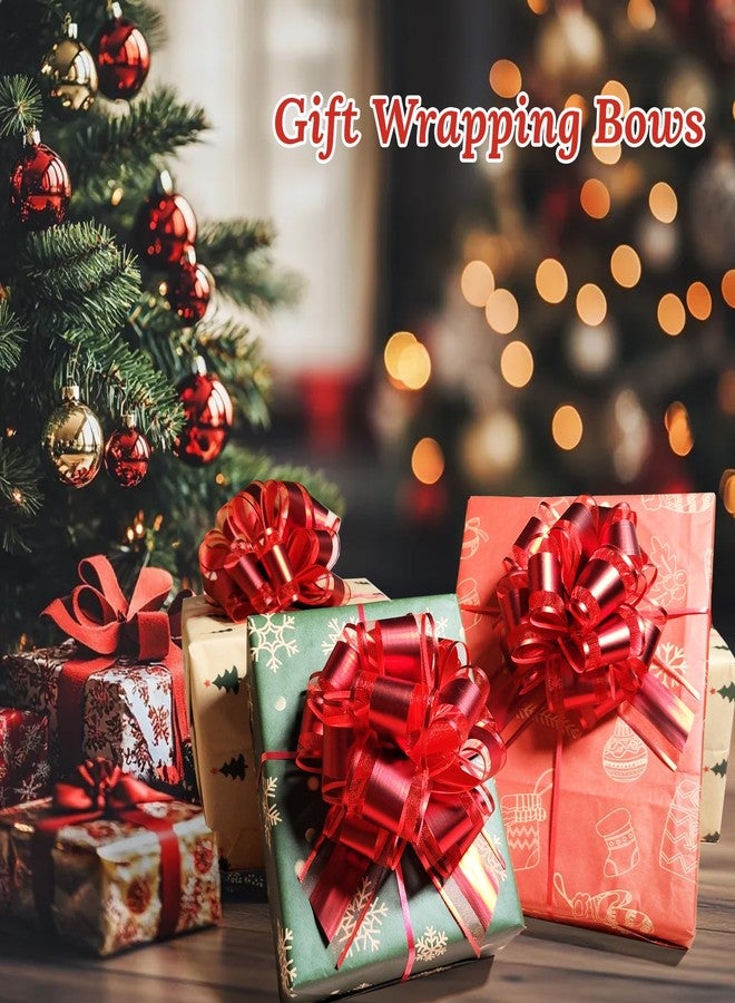 NEWMIAO 12Pcs Red Gift Wrapping Bows for Presents, Large Gift Wrap Ribbon Pull Bows for Baskets, Christmas Tree, Gift Ribbon Bows for Christmas Valentine's Day, Wedding Decoration Accessories (Red) - Image 5